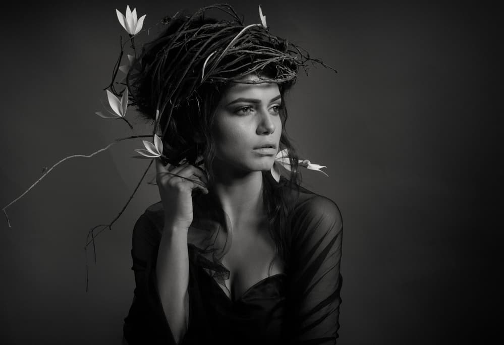 Ethereal Floral Portrait by Avishek Das — canvas wall art
