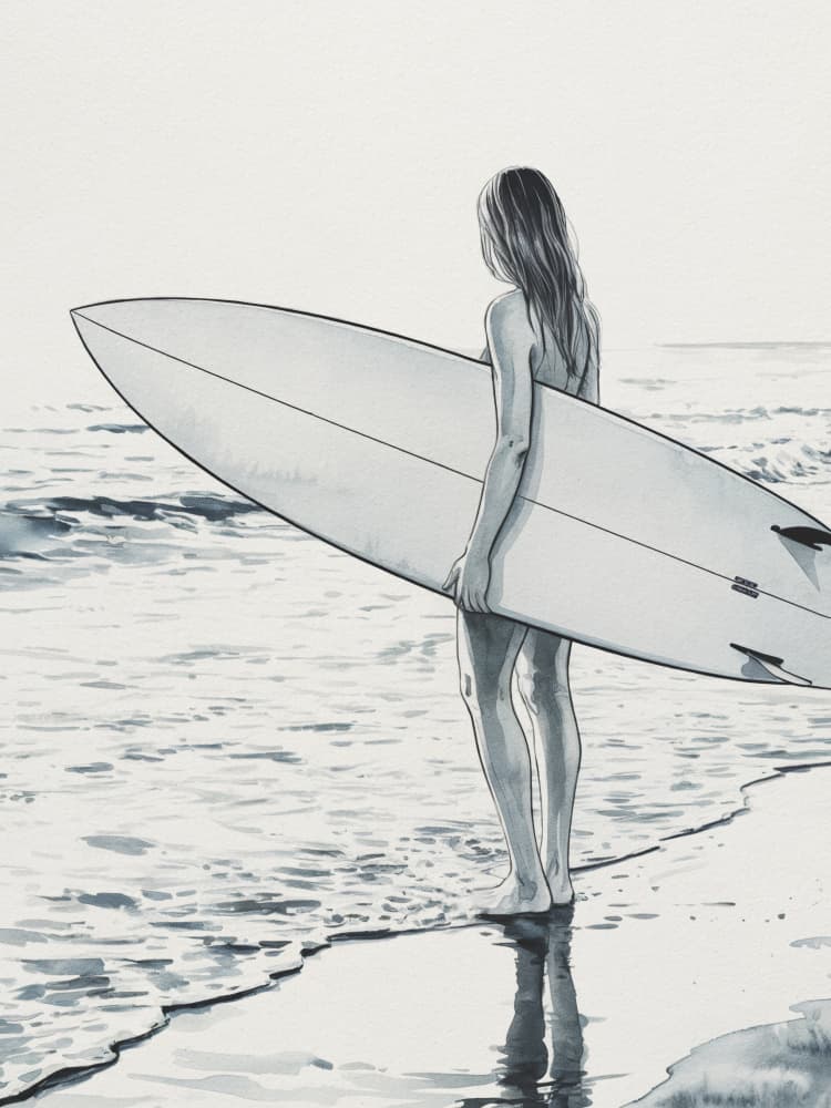 Beach Surfer Girl by Andreas Magnusson — canvas wall art