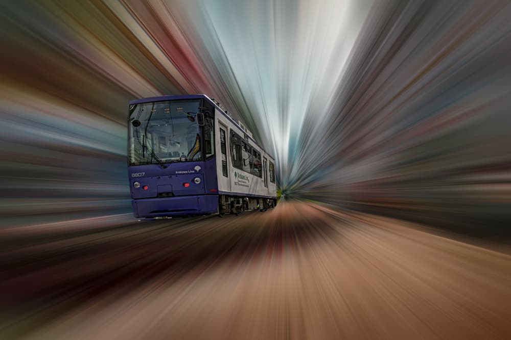 Speeding Urban Train by Tomoshi Hara — canvas wall art