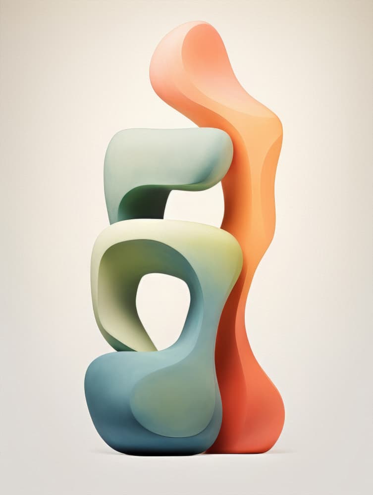 Fluid Pastel Forms by Bilge Paksoylu — canvas wall art