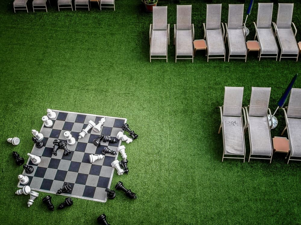 Outdoor Chess on Green by Benny Pettersson — canvas wall art