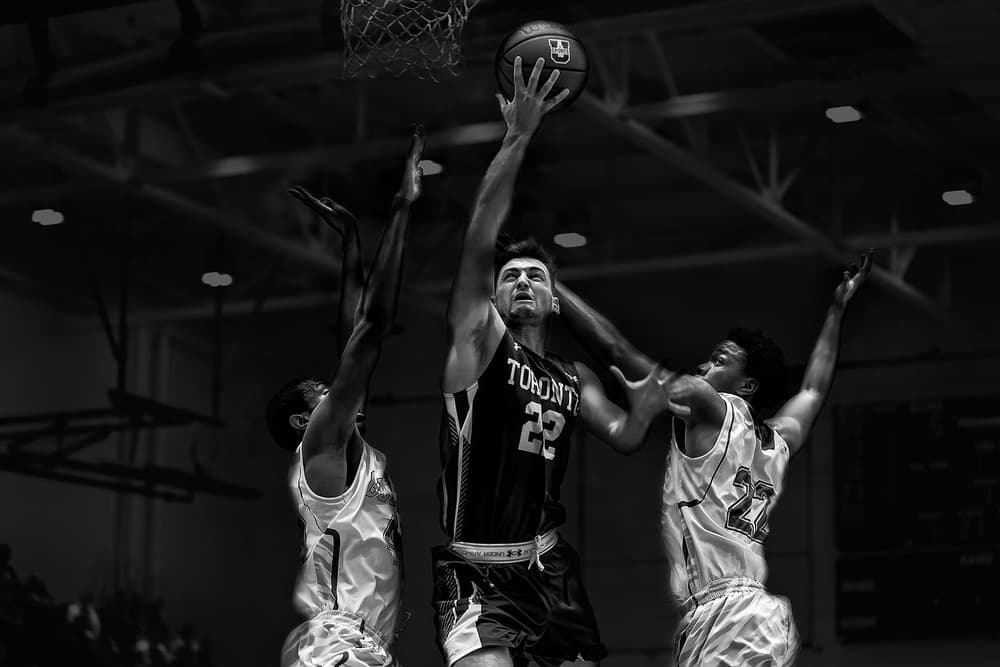 Basketball Game Action by Henry Zhao — canvas wall art