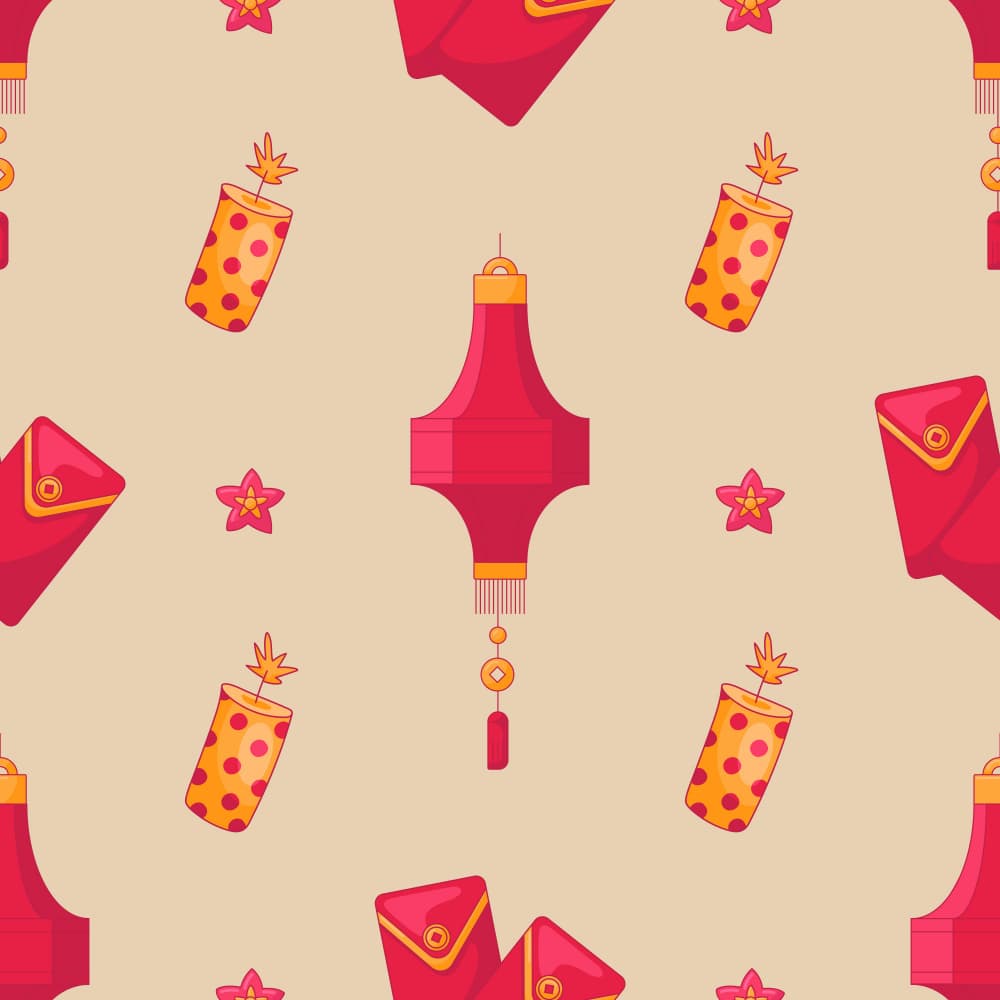 Festive Chinese Pattern by Marika Barsrsind β canvas wall art