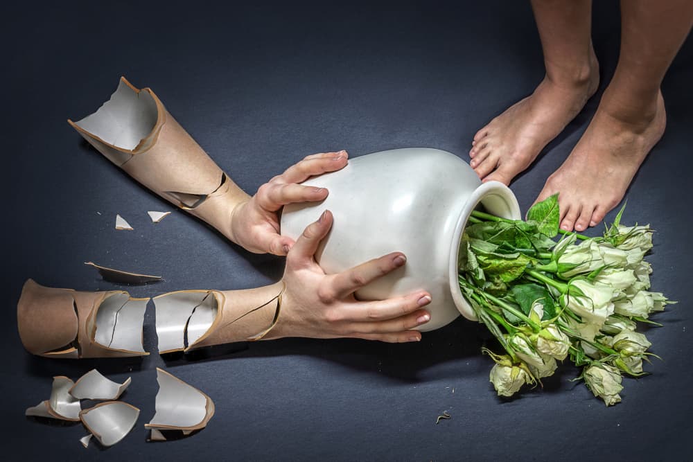 Fragile Hands Broken Vase by Marcel Egger — canvas wall art