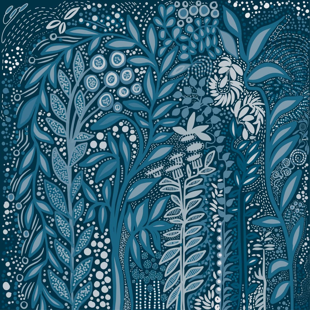 Midnight Blue Garden by Josie George — canvas wall art
