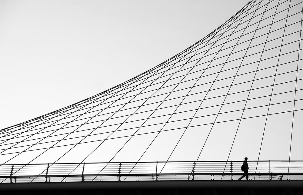 Geometric Bridge Walker by HAN dong hee — canvas wall art