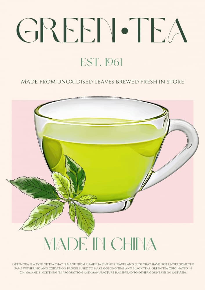 Fresh Green Tea by Nazma Khokhar — canvas wall art