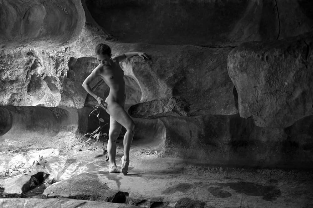 Nude Ballerina In Cave by Tran Van Truong — canvas wall art