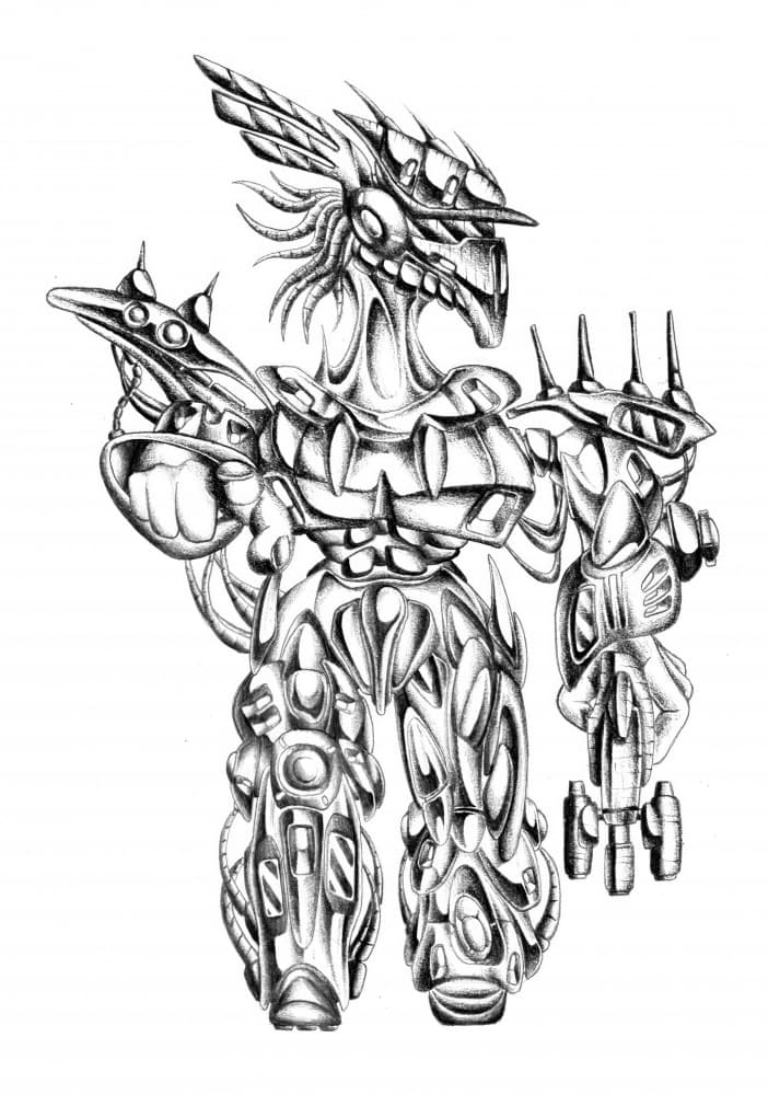 Armored Alien Warrior by Kulik — canvas wall art