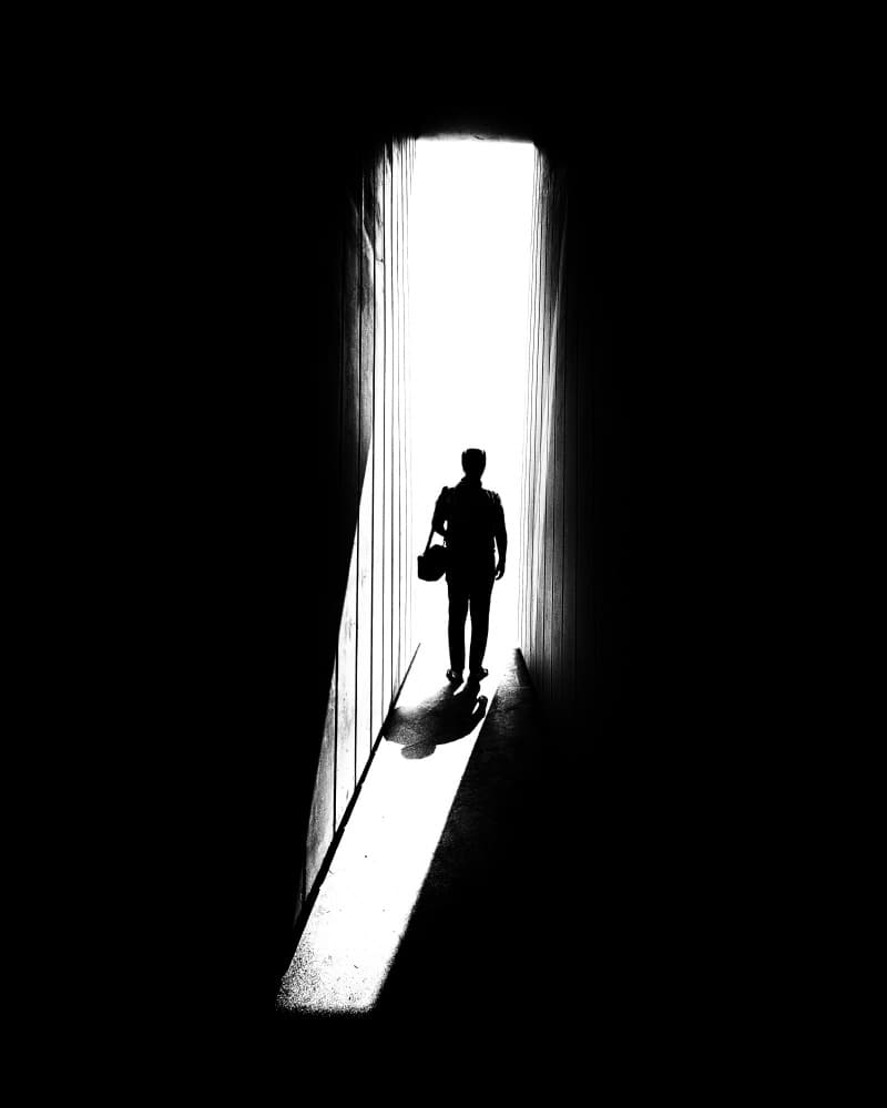 Man Walking Toward Light by Antonyus Bunjamin (Abe) — canvas wall art