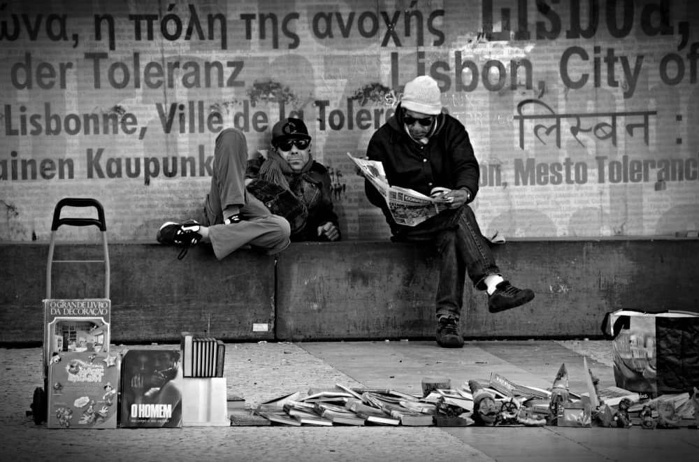 Lisbon Street Vendor Life by Ezequiel59 — canvas wall art