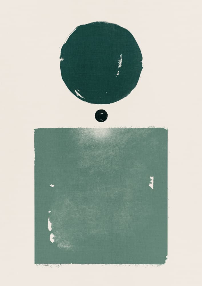 Serene Green Geometry by Ema Paraschiv — canvas wall art