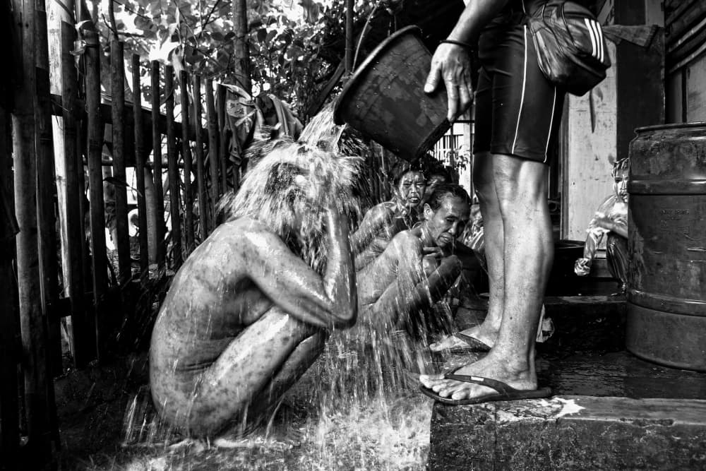 Daily Outdoor Bath by m salim bhayangkara — canvas wall art