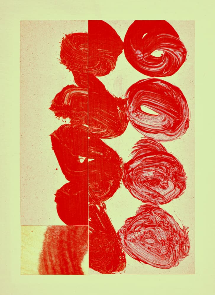 Red Abstract Strokes by Diana Jahns — canvas wall art