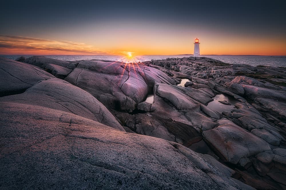 Lighthouse at Sunset by Ben.C.L — canvas wall art