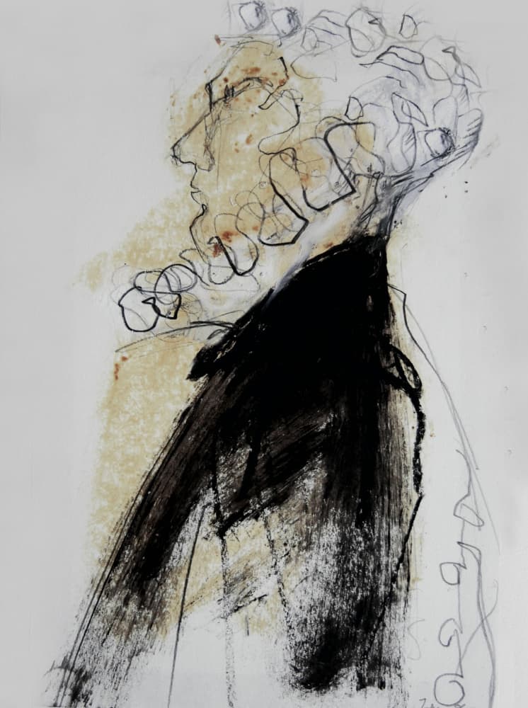 Abstract Profile Sketch by Doris Schmitz — canvas wall art