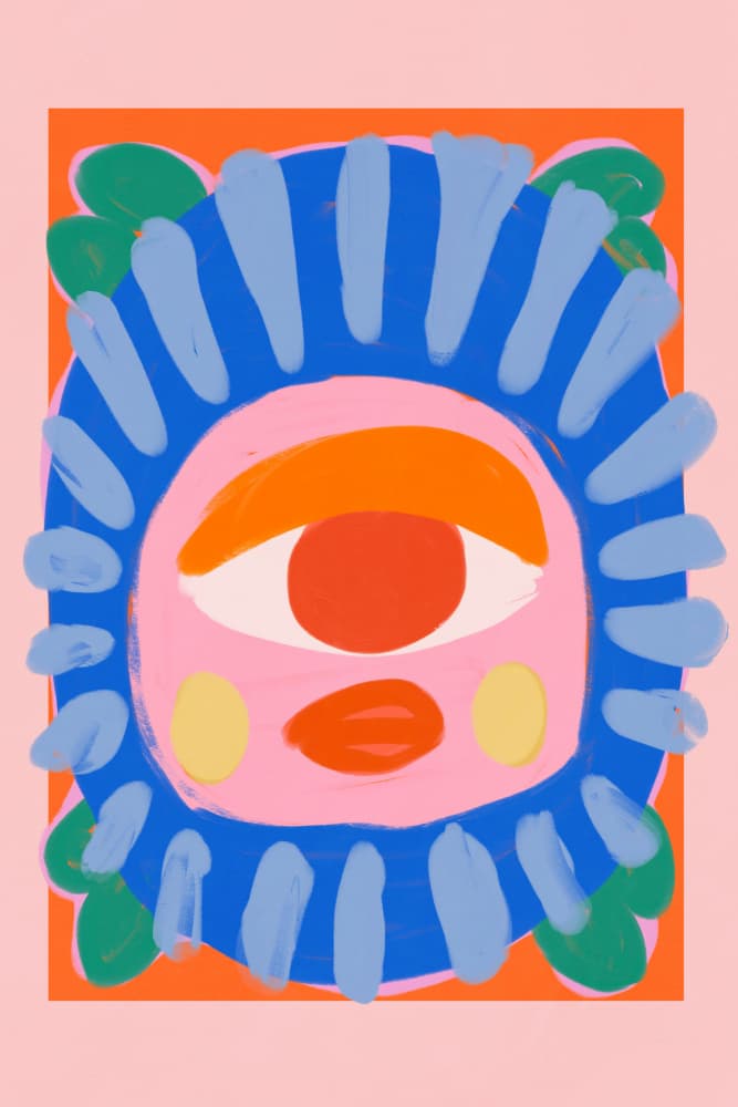 Playful Abstract Face by Treechild — canvas wall art