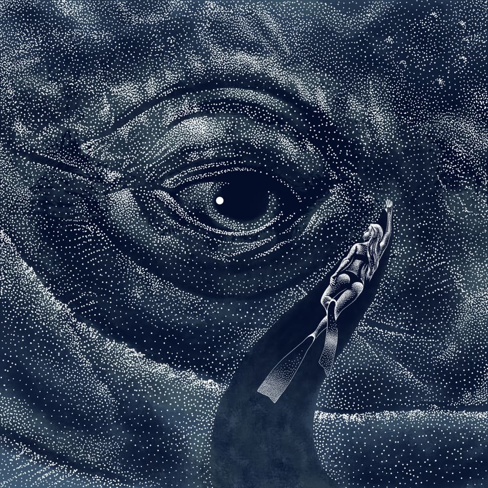 Deep Ocean Whale Encounter by Alirıza ÇAKIR — canvas wall art
