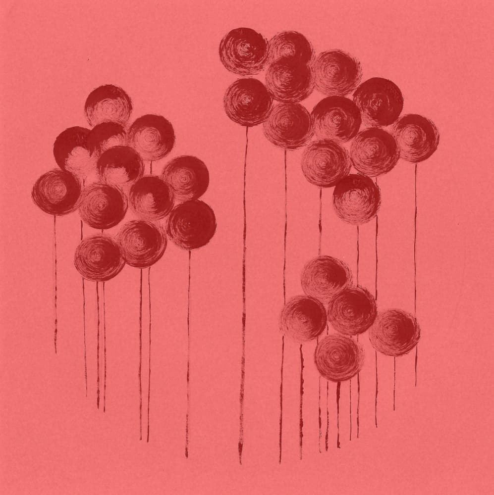 Modern Red Circles by Santhosh ch — canvas wall art