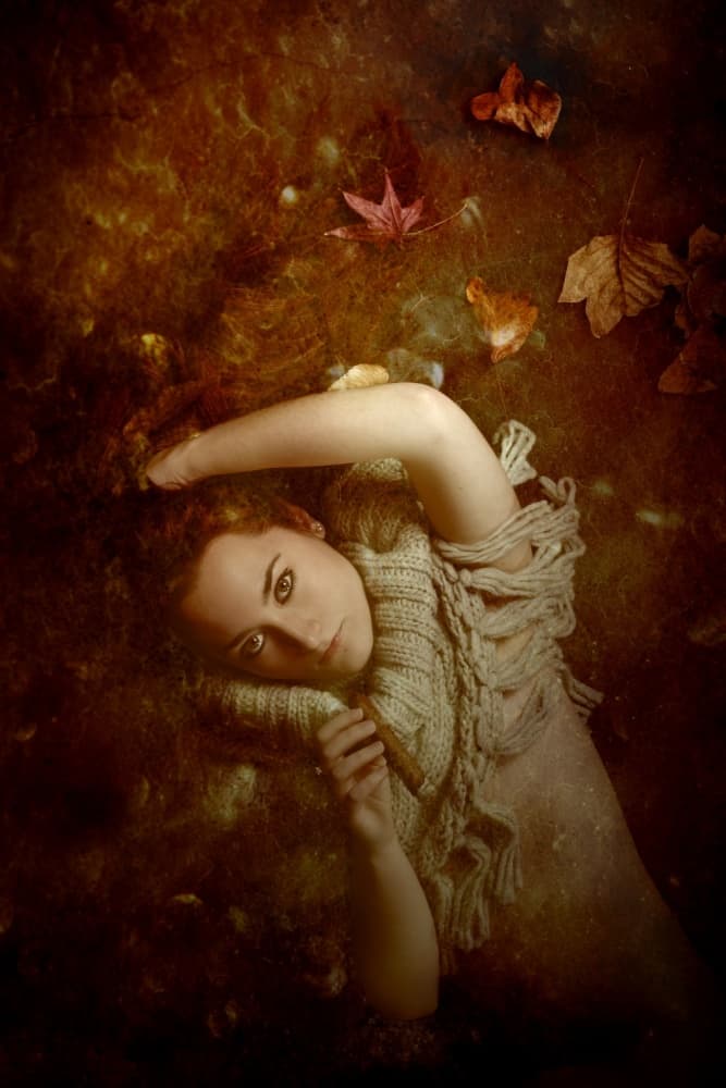 Autumn Woman Deep Gaze by Olga Mest — canvas wall art