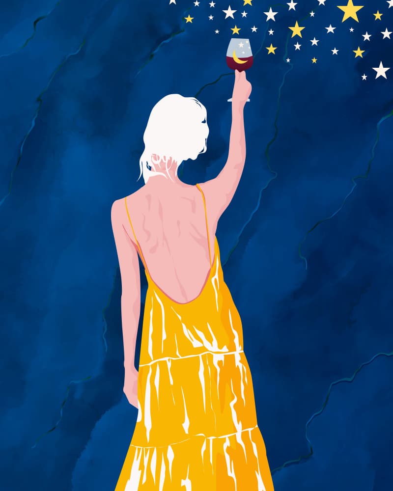 Toast to the Stars by Uma Gokhale — canvas wall art