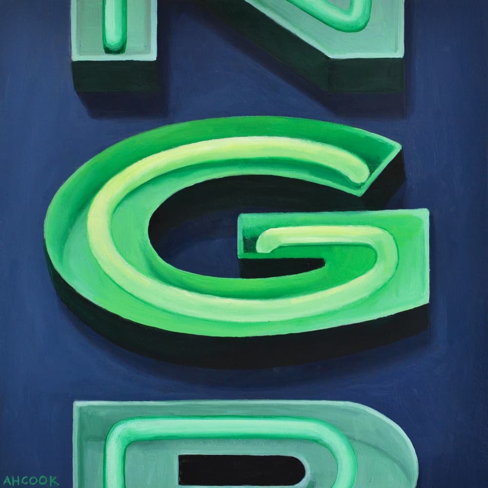 Neon Letter G by Amanda Hope Cook — canvas wall art