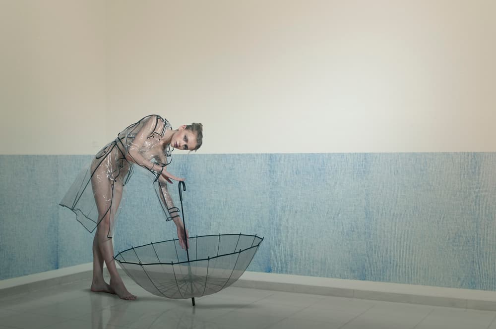 Woman Clear Raincoat by Christine von Diepenbroek — canvas wall art