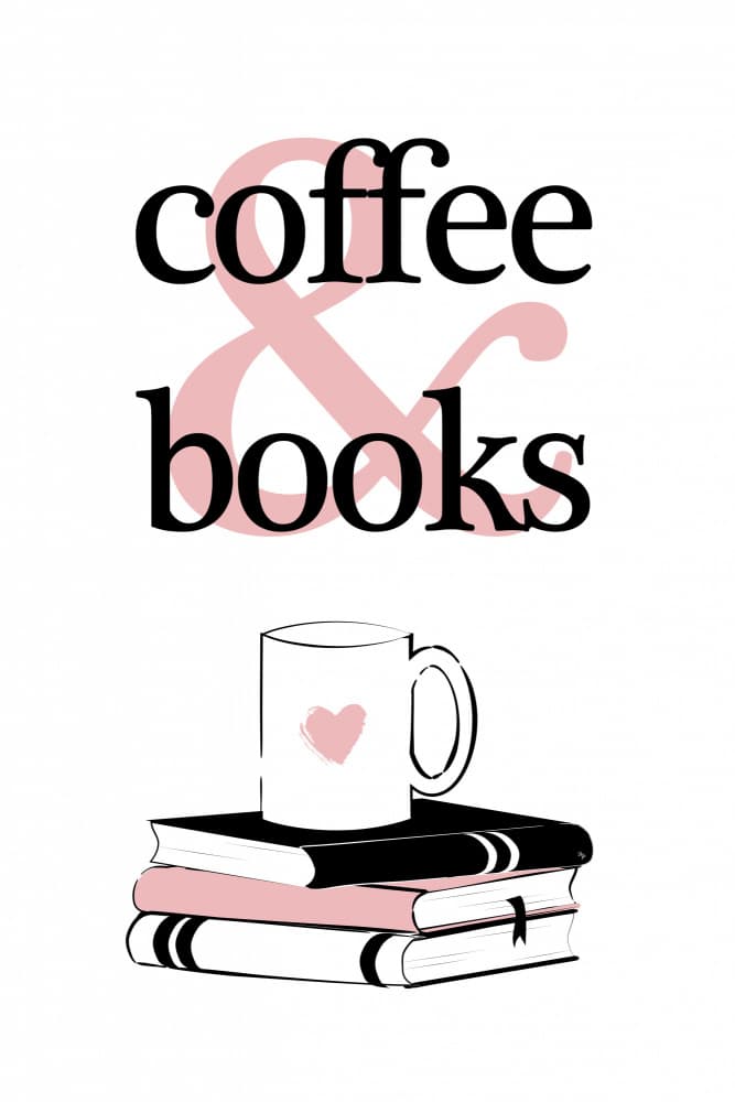 Coffee Books Heart by Martina — canvas wall art