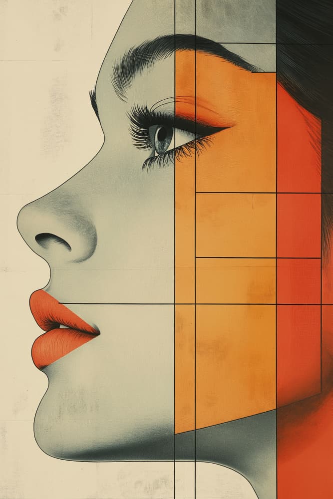 Woman Profile Abstract by Mauro — canvas wall art