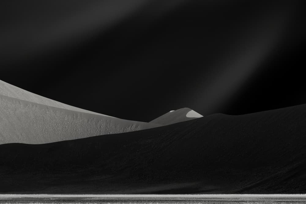 Monochrome Desert Light by Mathilde Guillemot — canvas wall art