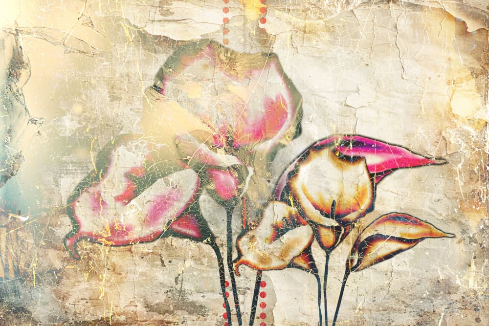 Flower Abstraction Art Vintage 01 by Rafal Kulik — canvas wall art