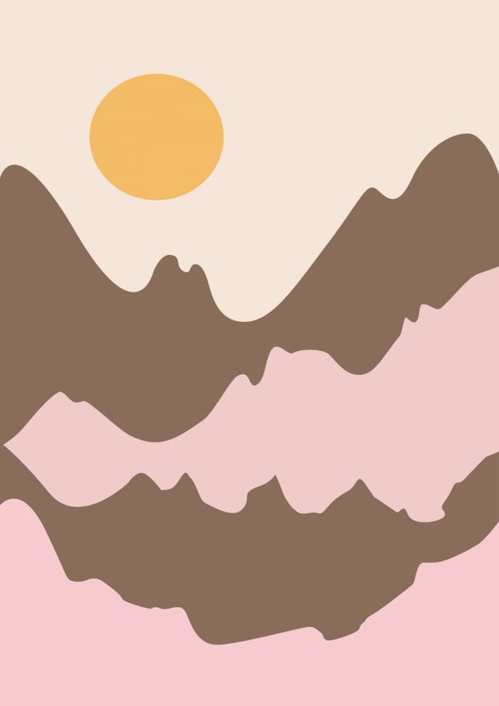 Minimalist Mountain Sun by Talitha McQueen — canvas wall art