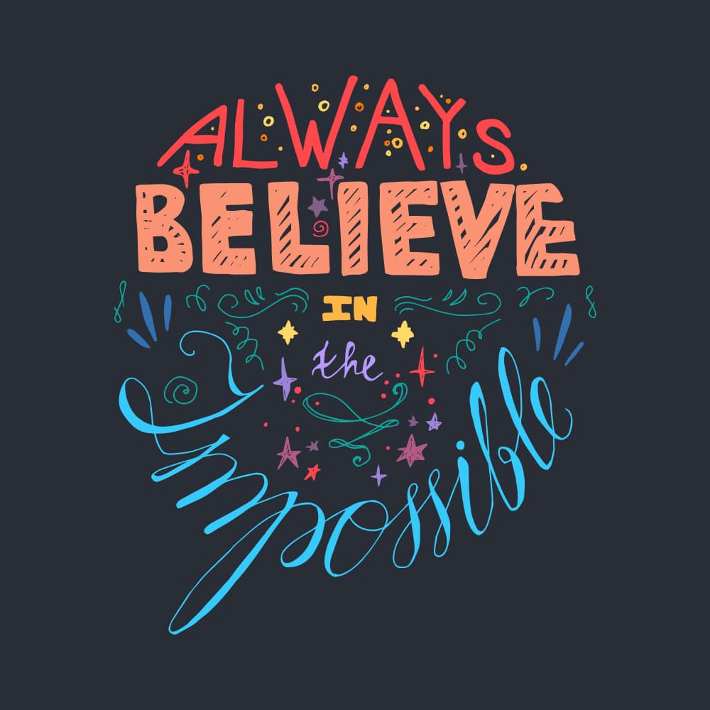 Always Believe Typography by Marika Barsrsind β canvas wall art