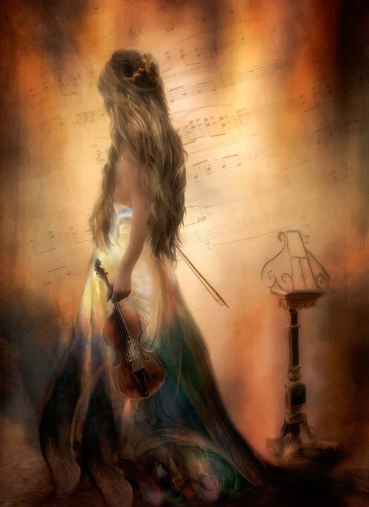 Ethereal Violinist Dream by Charlaine Gerber — canvas wall art