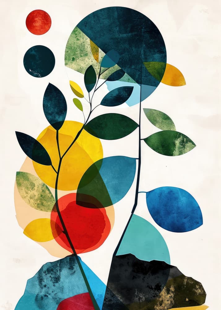 Colorful Abstract Botanicals by Justyna Jaszke — canvas wall art