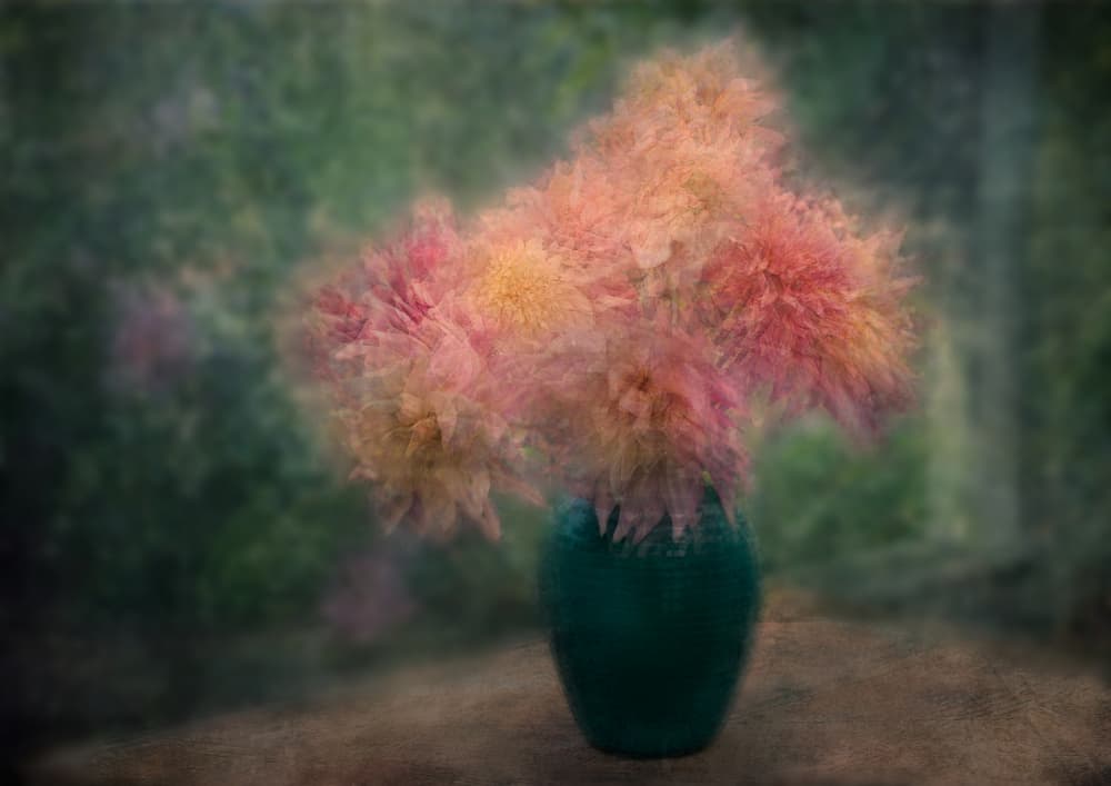 Impressionist Pink Flowers by Katarina Holmström — canvas wall art