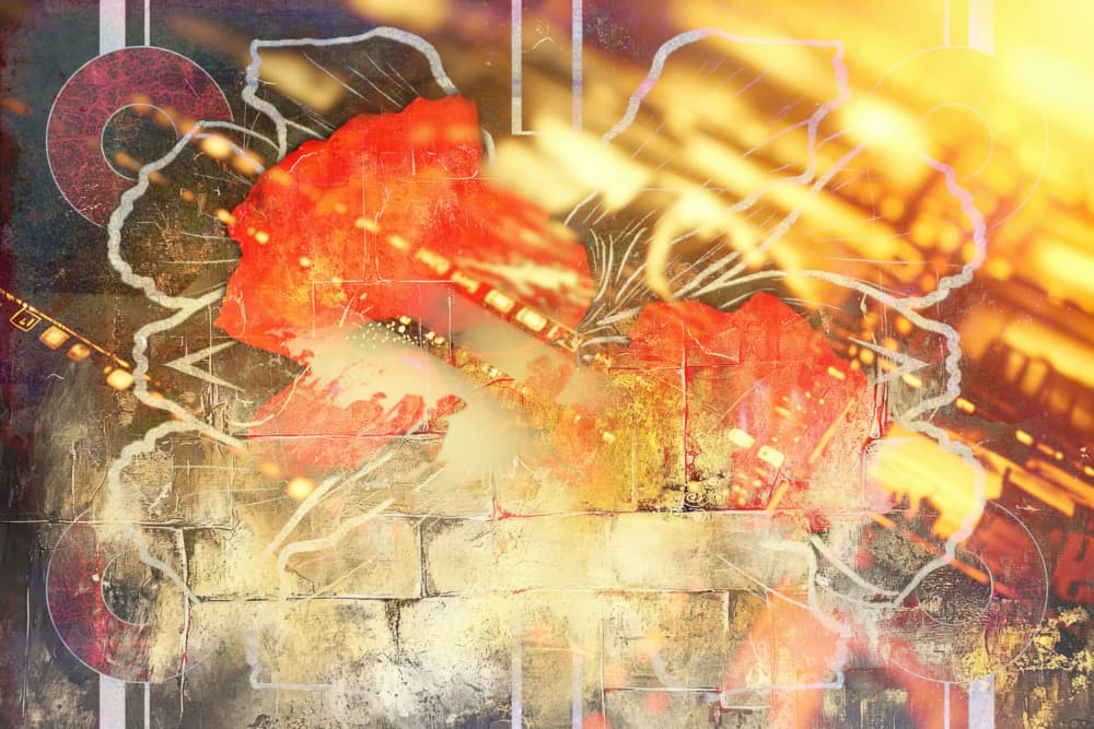 Golden City Blooms by Rafal Kulik — canvas wall art