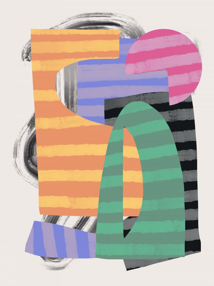 Vibrant Abstract Stripes by Little Dean — canvas wall art