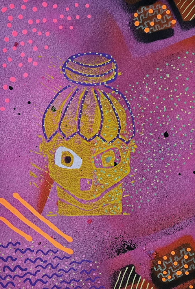 Vibrant Graffiti Face by Olea Huuska — canvas wall art
