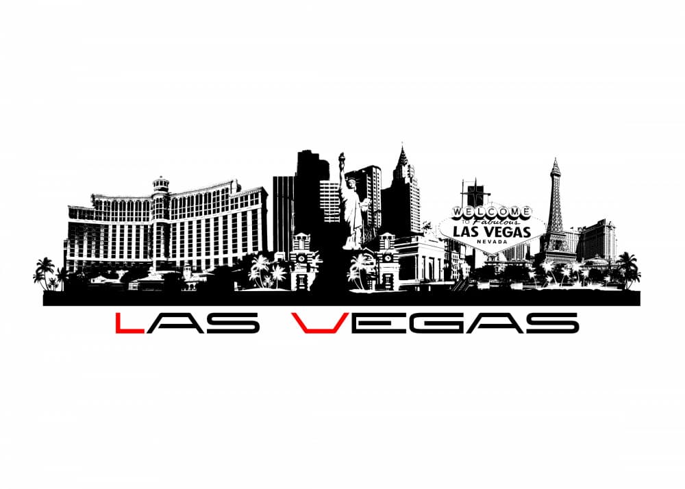 Iconic Las Vegas Skyline by Justyna Jaszke — canvas wall art