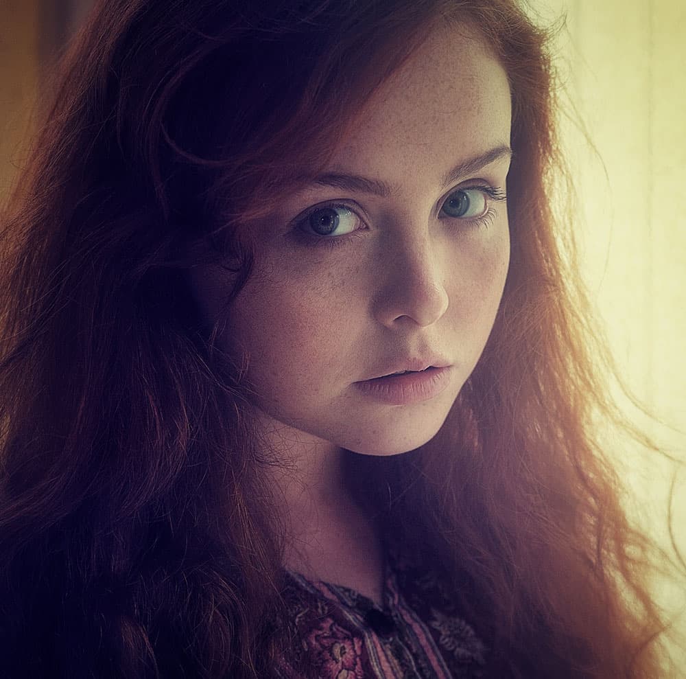 Freckled Redhead Gaze by kenp — canvas wall art