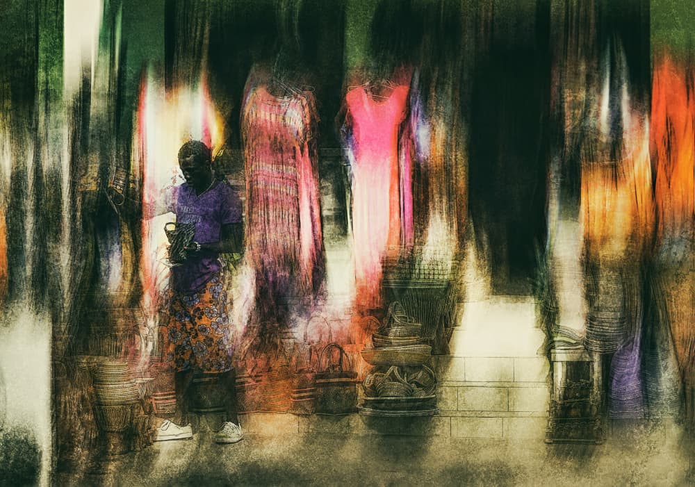 Vibrant Street Man by Jan van der Linden — canvas wall art