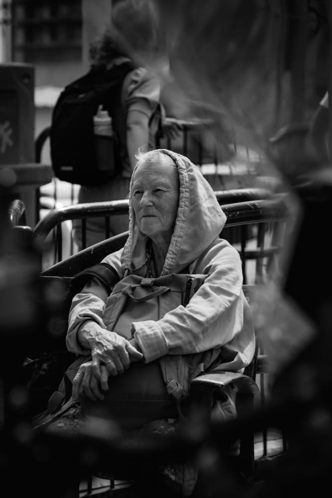 Pensive Elderly Woman by Sharon Levy — canvas wall art