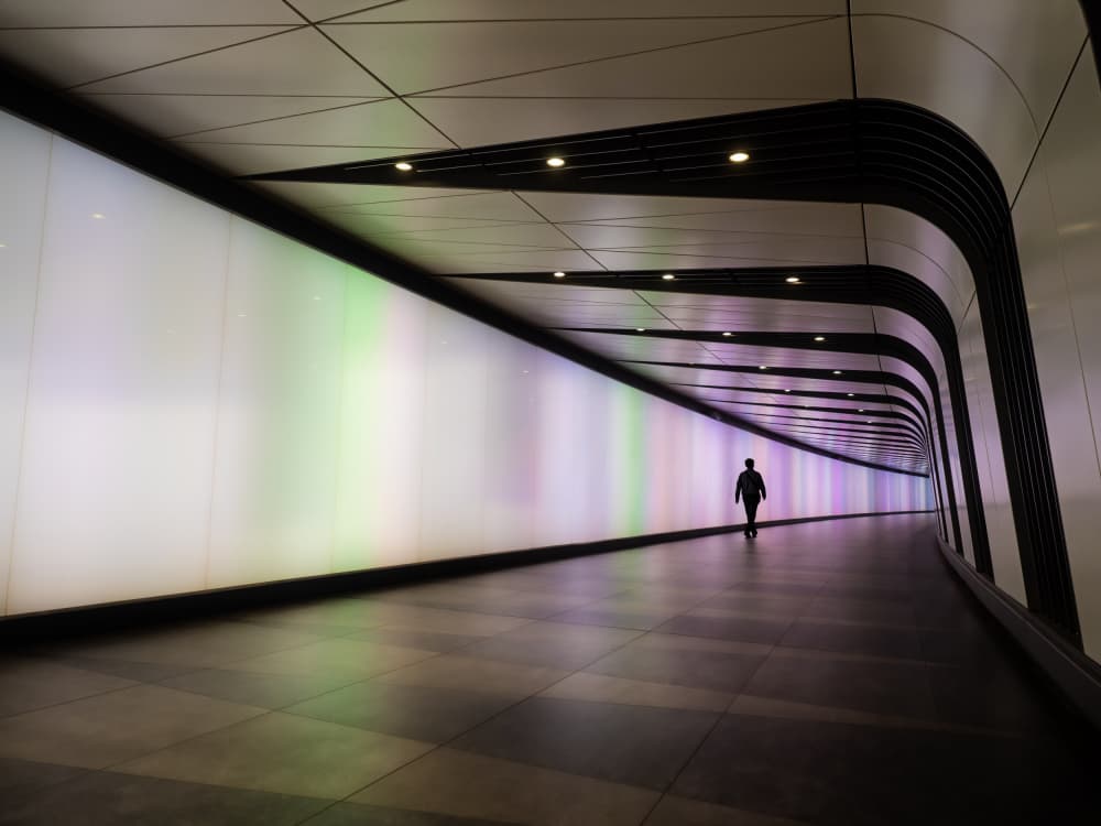 Colorful Passage Silhouette by IKUMI FUKAZAWA — canvas wall art