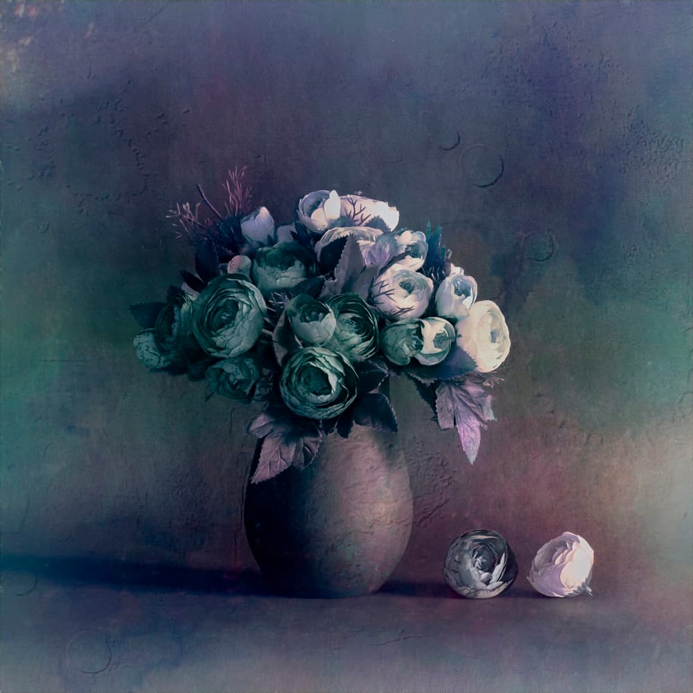 Moody Floral Still Life by Cicek Kiral — canvas wall art