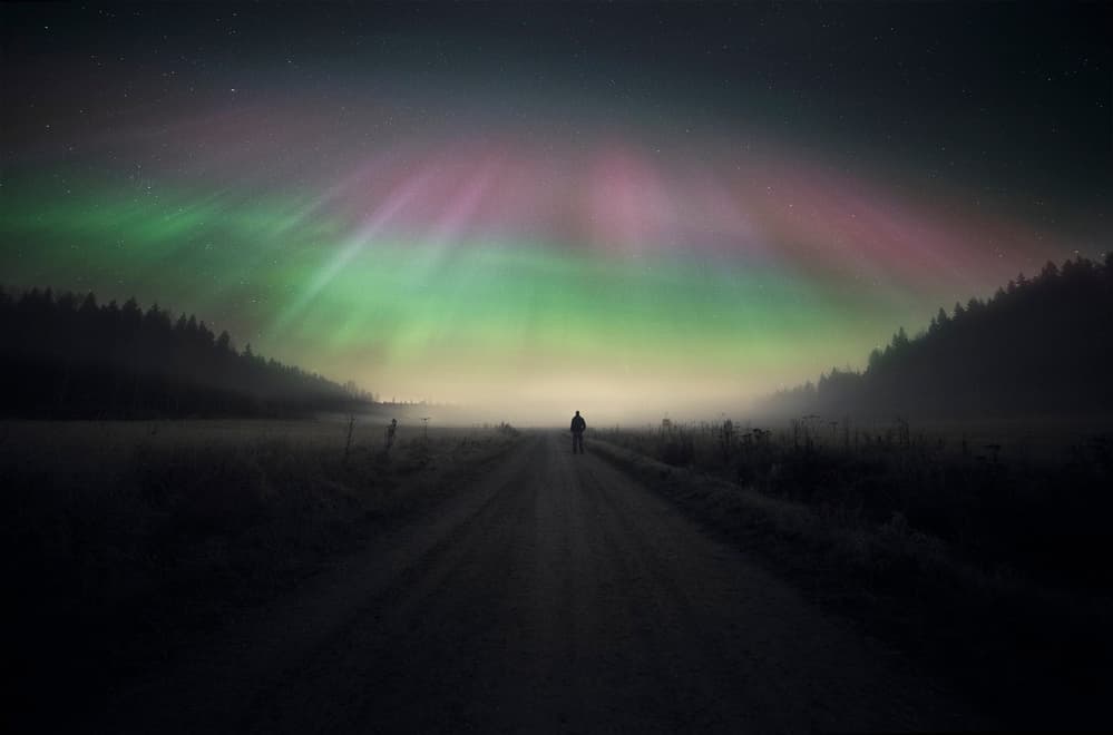 Aurora Road Wanderer by Mika Suutari — canvas wall art