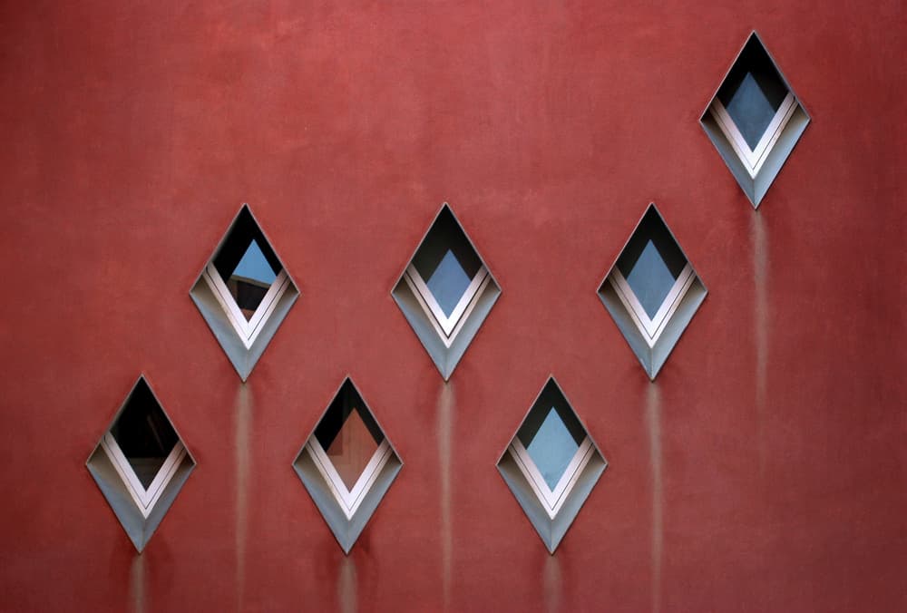 Red Diamond Windows by Hans-Wolfgang Hawerkamp — canvas wall art