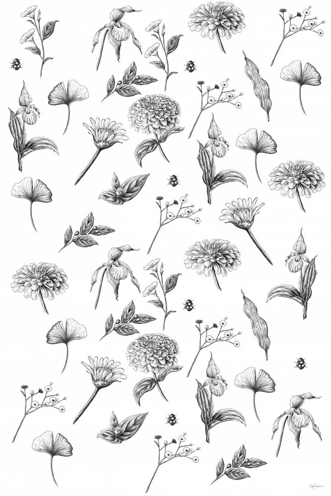 Botanical Garden Pattern by Sue Skellern — canvas wall art