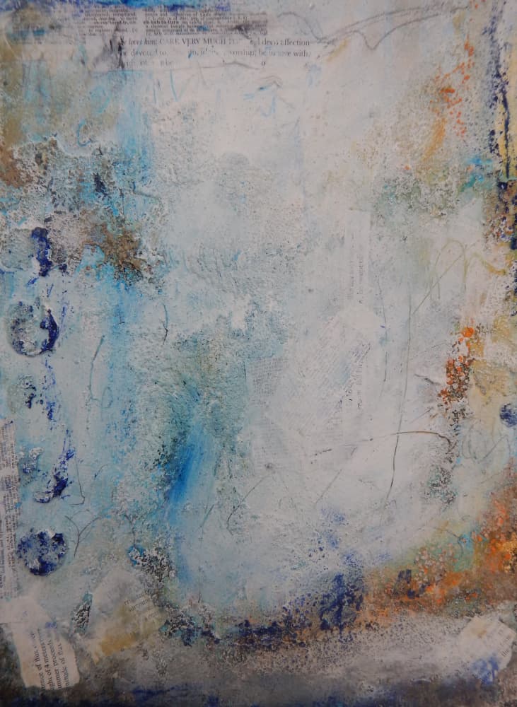Textured Blue Hues by Deb Chaney — canvas wall art
