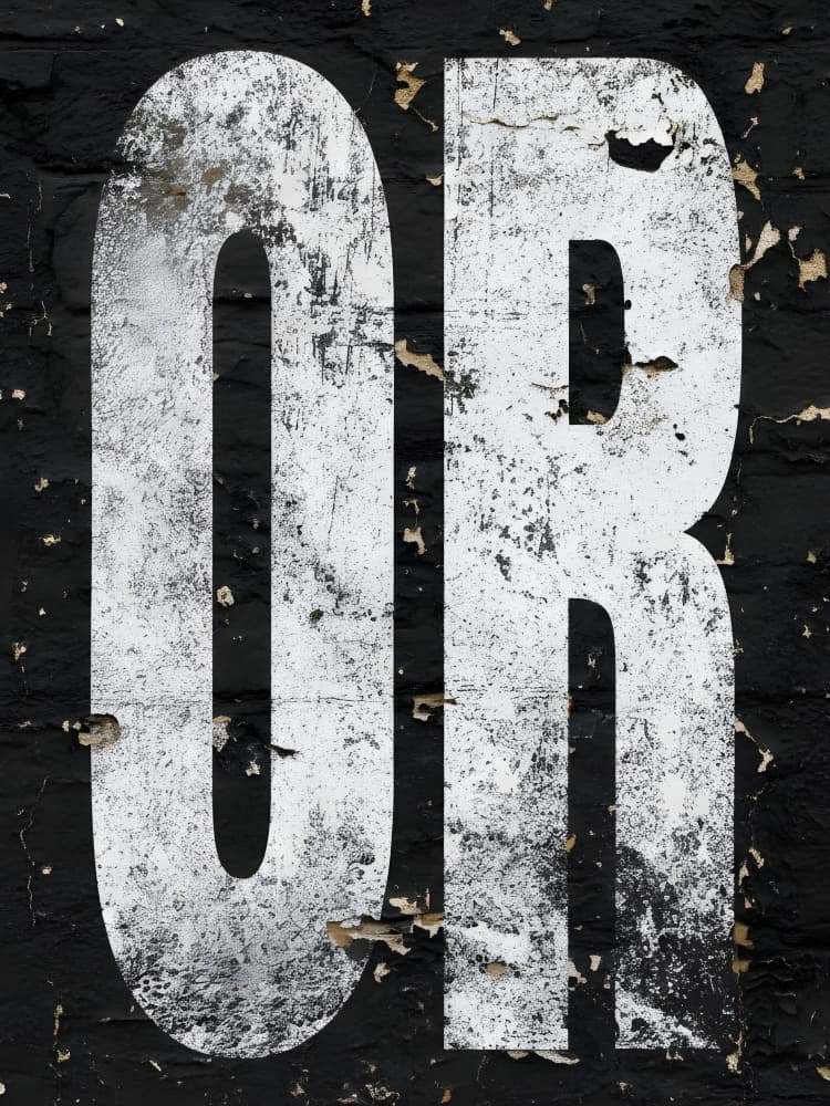 Distressed OR Typography by HUGO — canvas wall art